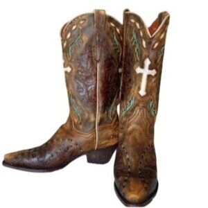 Dan Post Boots Grunge Rocker Western Distressed Festival Cowboy Rodeo 10